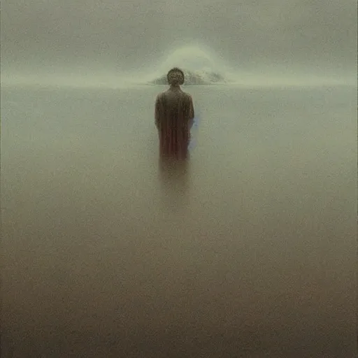 Prompt: a floating church in clouds of atmospheric mist, high detailed beksinski painting, by adrian ghenie and gerhard richter. art by takato yamamoto. masterpiece, deep colours.