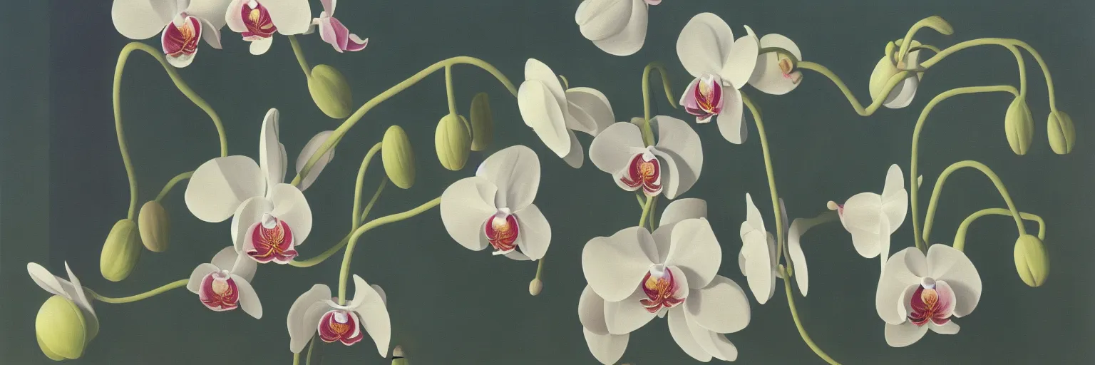 Prompt: orchid painting magritte