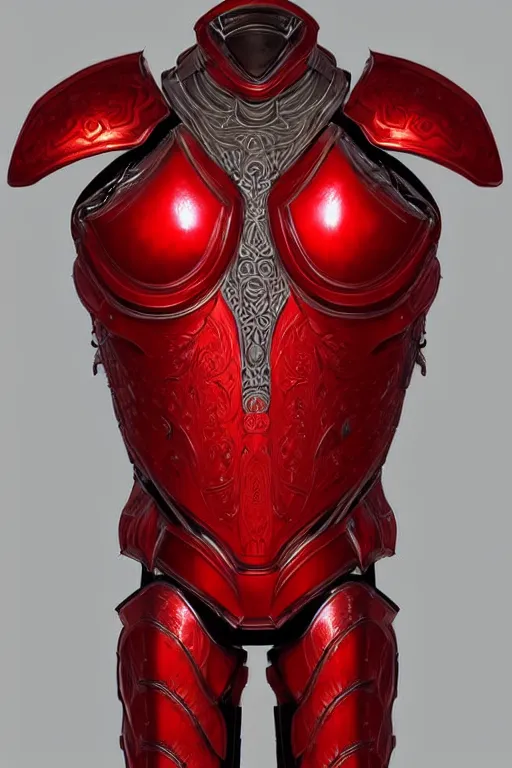 Image similar to beautiful, digital art of an elegant, intricate, beautiful, red, steel - plate full body armor. artstation, by erak note, tooth wu, neil richards, kan liu, siwoo kim