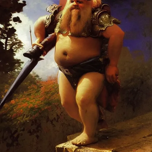 Image similar to art by ivan aivazovsky and syd mead and moebius and gaston bussiere and roger dean and pieter claesz and paul delaroche and alma tadema and aelbert cuyp and willem claesz, live action, a fantasy cinematic close up shot of a dwarf berserker firghting, warhammer, dnd, last stand