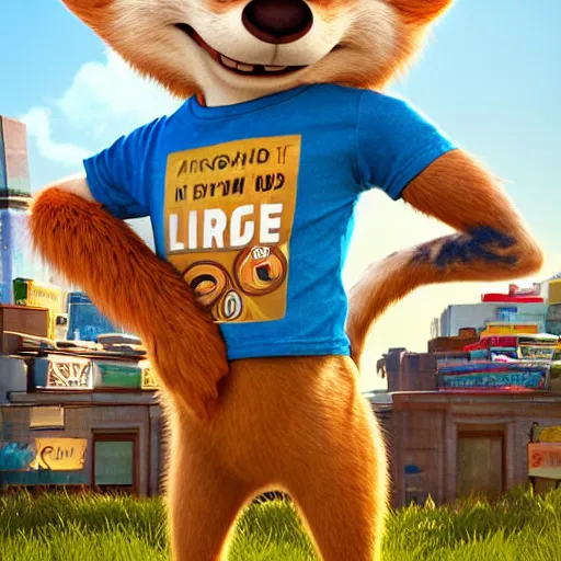 Image similar to 3 d render, portrait, mid shot, anthropomorphic mouse, female, blond fur, blue eyes, wearing denim short shorts and a off yellow tank top shirt, solo, in the style of zootopia