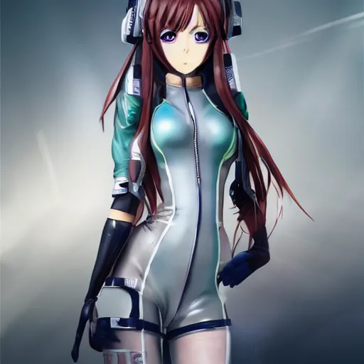 Prompt: beautiful anime girl in a plugsuit, artstation, highly detailed, high quality