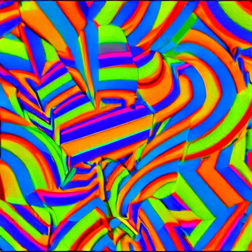 Prompt: a magic eye style, 3 d stereogram image, colorful, 9 0 s