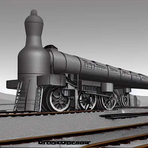 Prompt: railway gun, concept art