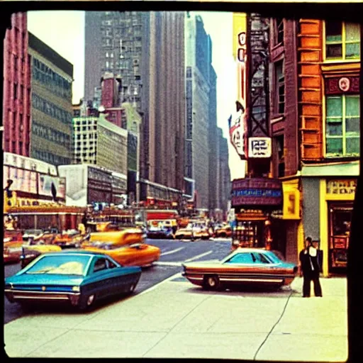 Image similar to Beautiful colored-photo cameraphone 1969 soft Photograph of New York city street