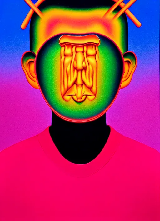 Image similar to evil person portrait by shusei nagaoka, kaws, david rudnick, airbrush on canvas, pastell colours, cell shaded, 8 k,