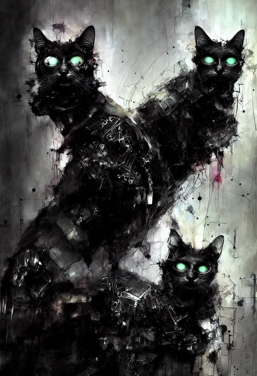 Prompt: future cyberpunk cat smiling, by emil melmoth zdzislaw beksinki craig mullins yoji shinkawa realistic render ominous detailed photo atmospheric by jeremy mann francis bacon and agnes cecile