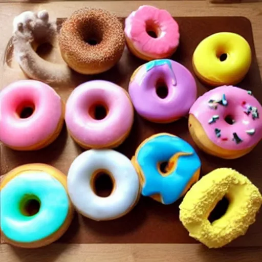 Image similar to kawaii donuts made out of water