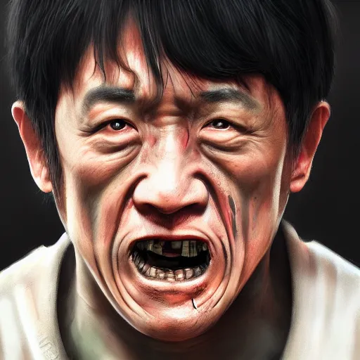 Image similar to a portrait of a zombie Jackie Chan, by WLOP, detailed, realistic, trending on artstation