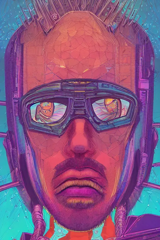 Image similar to portrait of jewel orbhead commander in the style of Rob Lefield and Dan Mumford , trending on artstation, digital art,surrealism ,macro,blueprint ,vaporwave ,