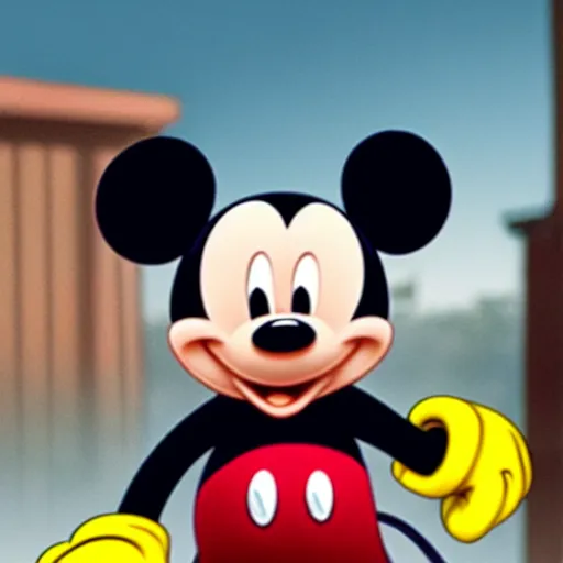 Prompt: still shot of mickey mouse in breaking bad