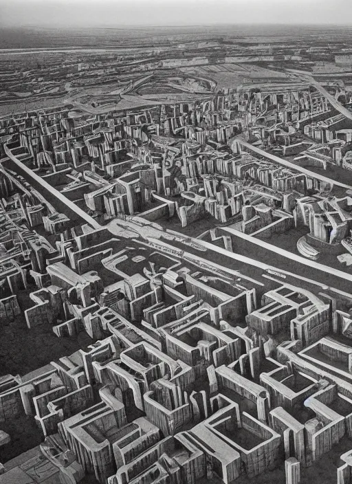 Image similar to brutalist garden city by Denys Lasdun