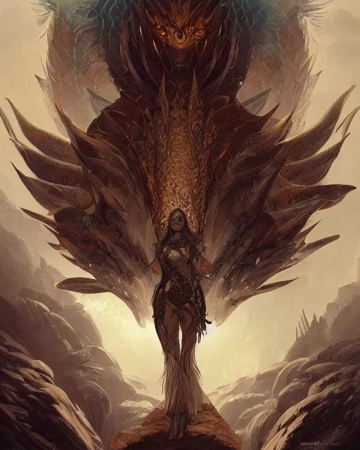 Image similar to Portrait of a dragon person, HD, illustration, epic, D&D, fantasy, intricate, elegant, highly detailed, digital painting, artstation, concept art, smooth, sharp focus, illustration, art by artgerm and greg rutkowski and alphonse mucha, monster hunter illustrations art book