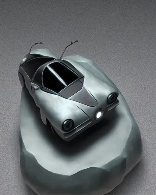 Prompt: a granite sculpture of a cyberpunk car, digital art by studio ghibli, beautiful, cute, hyperrealism artstyle, amazing lighting