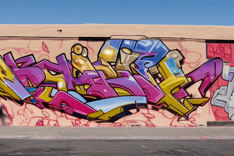 Image similar to a mural about downtown tucson, in style of graffiti street art