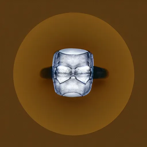 Image similar to x - ray image of a gold ring in cut view with anatomical description, low coloration, highly detailed, 8 k