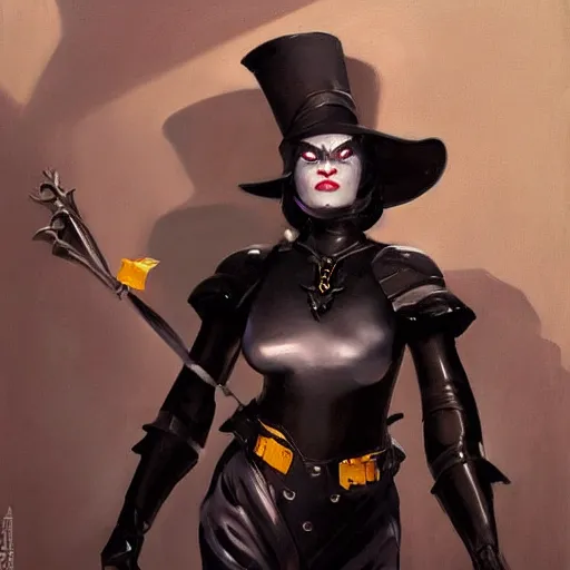 Image similar to greg manchess portrait painting of partially armored wednesday from addams family as overwatch character, medium shot, asymmetrical, profile picture, organic painting, sunny day, matte painting, bold shapes, hard edges, street art, trending on artstation, by huang guangjian and gil elvgren and greg rutkowski