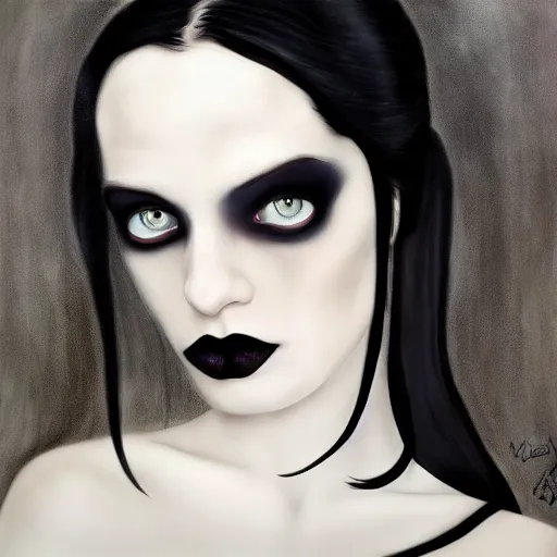 Image similar to pale goth beauty, hyperrealism