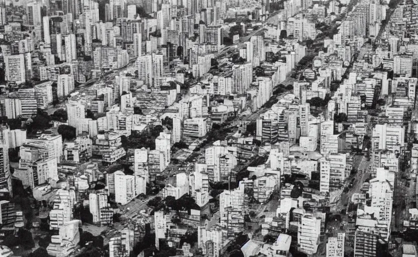 Image similar to award winning overhead view photo of the city of sao paulo in 1 9 5 6, tilt shift photography