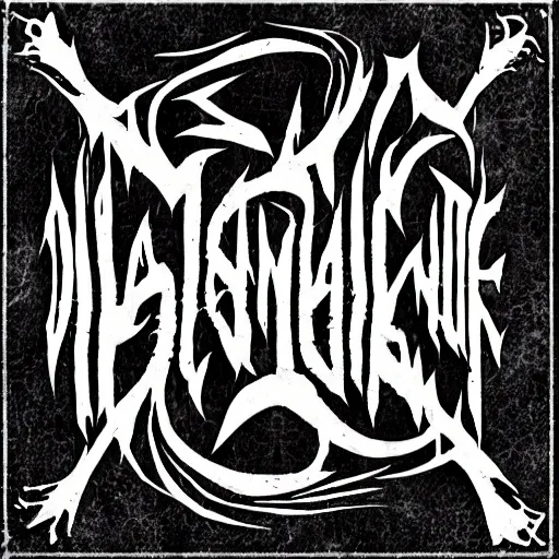 Image similar to black metal band font, unreadable, looks like varicose veins, symmetrical, illegible