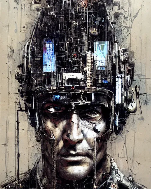 Image similar to photo of lieutenant columbo as a cyborg, advanced technology, cyberpunk, city, scifi, moody, atmosphere, 8 k high definition, insanely detailed, intricate, by guy denning, mark brooks