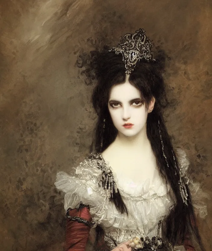 Image similar to gothic princess portrait by william - adolphe bouguerea, highly detailded