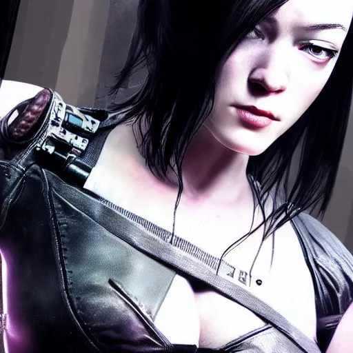 Image similar to stoya in cyberpunk style digital art very detailed 4 k detailed super realistic