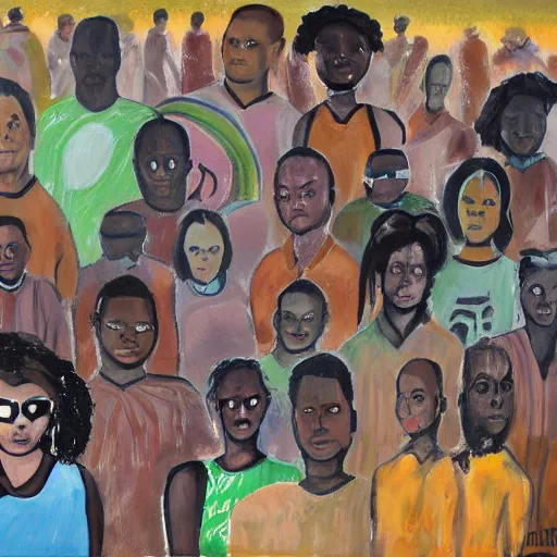 Image similar to a messy painting of black unity.