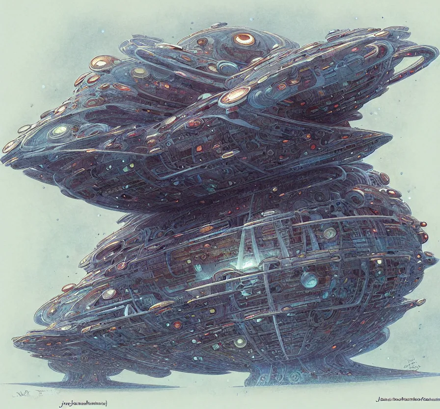 Prompt: symmetric mothership, by jean baptiste monge,