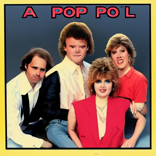 Prompt: a 1980s pop album cover