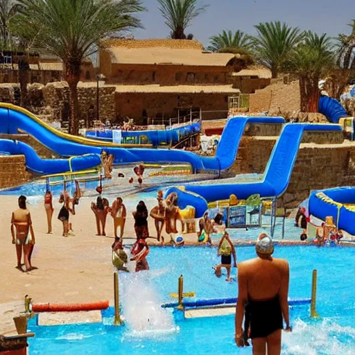 Image similar to ancient egyptian pyramids waterpark waterslides