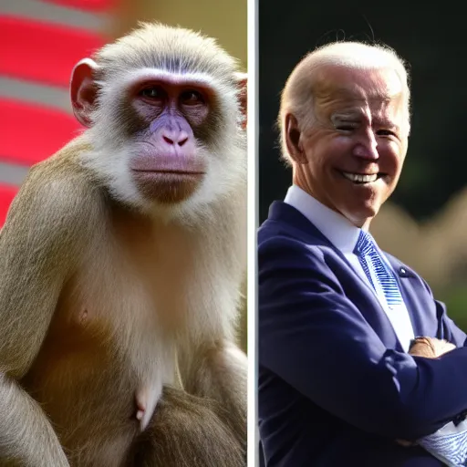 Prompt: Joe Biden looking like an old monkey