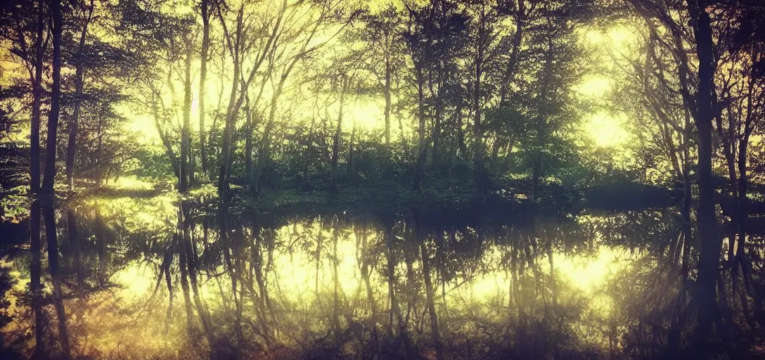Prompt: “ ethereal, dreamland, a forest growing on water surface, background of flowery hill, bokeh, beautiful shadows, soft, dreamy, beach sand viable in corner. ”