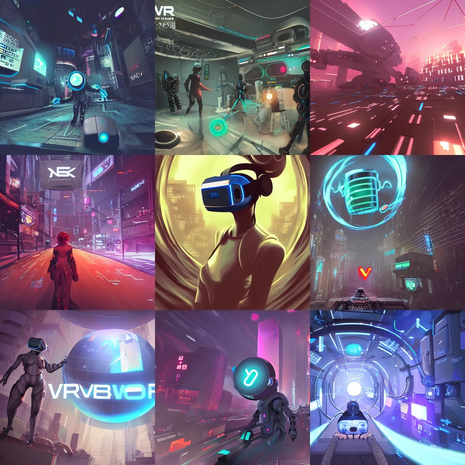 Prompt: neosvr!!!, the price of ncr, virtual reality metaverse engine, swirling portal, collaborative, warm, welcoming, trending on artstation, furry, anime, robot, cyberpunk