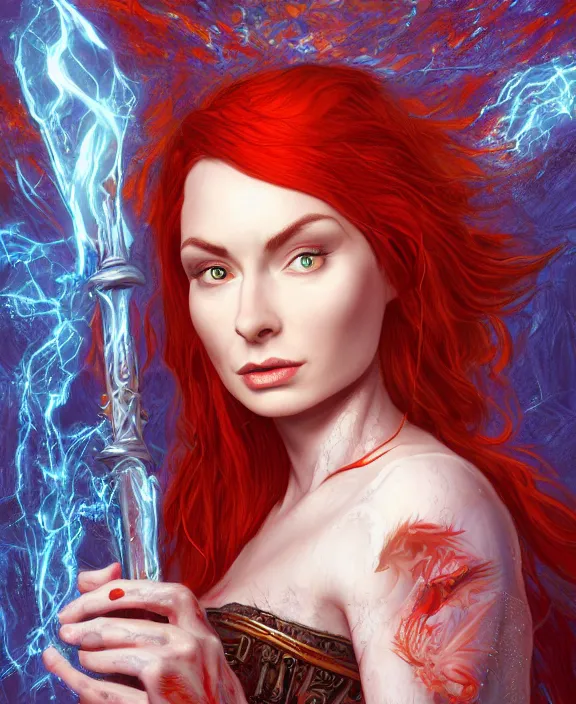 Prompt: full body photograph of a young felicia day as a cleric from dungeons and dragons, fantasy art, red hair, symmetrical hyper detailed face, elegant, graceful, fashionable, cinematic, hyperdetailed illustration by irakli nadar and alexandre ferra, depth of field, global illumination