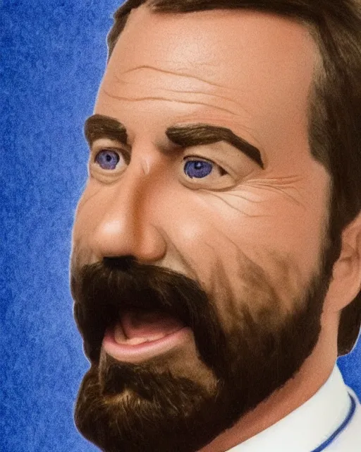 Prompt: santiago abascal as a muppet. highly detailed felt. hyper real photo. 4 k.