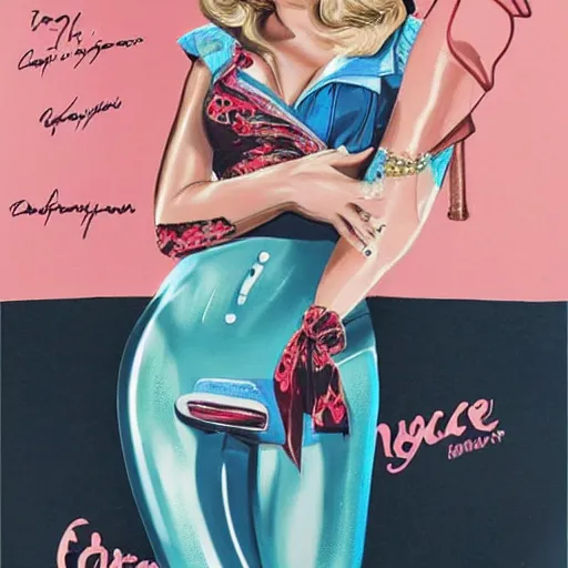 Image similar to Margot Robbie as a pinup girl