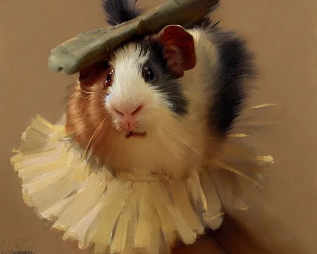 Image similar to a dressed guinea pig, highly detailed painting by gaston bussiere, craig mullins, j. c. leyendecker 8 k