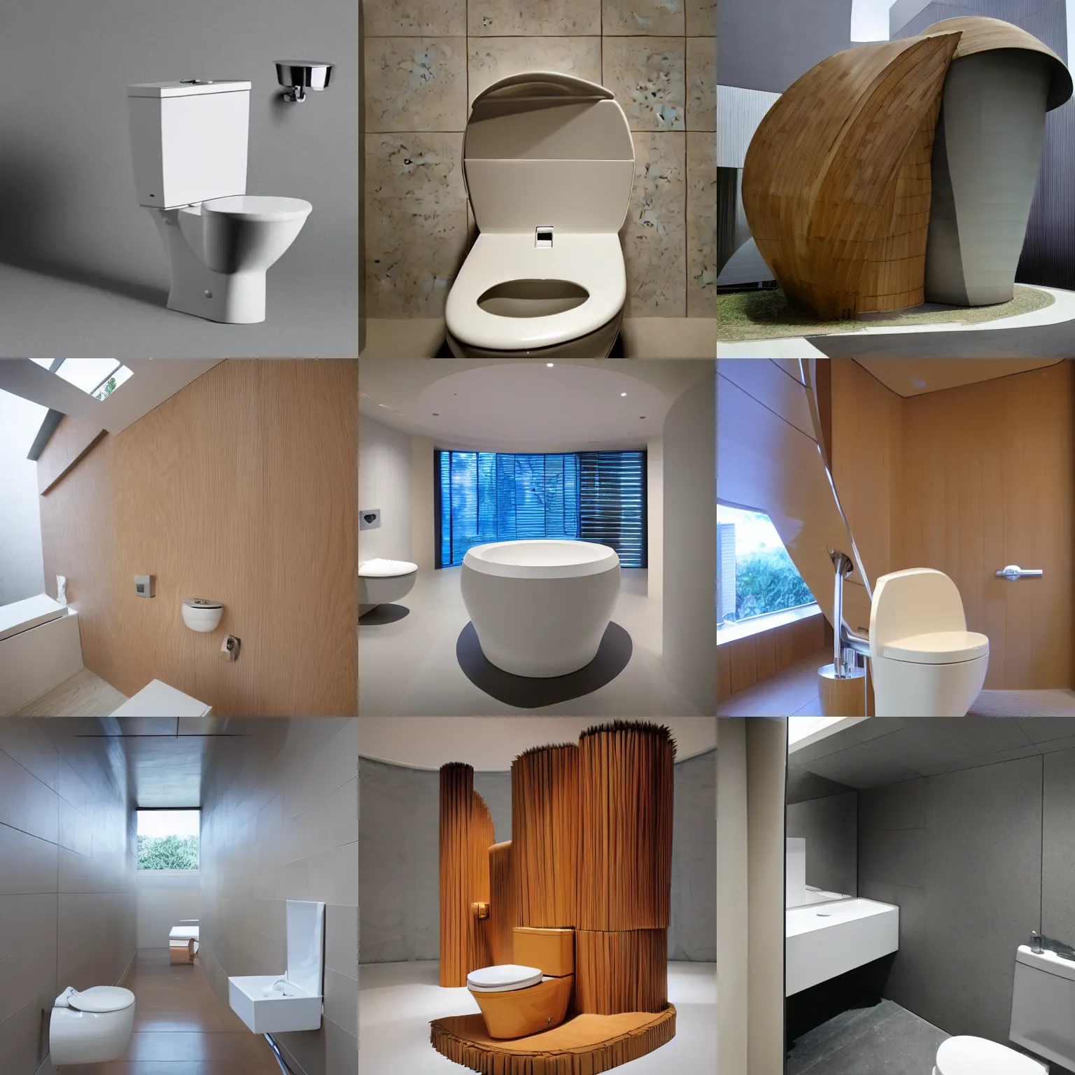 Prompt: toilet designed by frank gehry