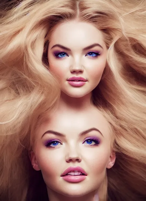 Prompt: beautiful portrait of a young woman with a perfect body who is a perfect blend of kate upton and dove cameron dressed like alice from alice in wonderland and rolling hard on ecstasy and peaking on pure molly and running her hands through her hair, pupils dilated, gasping in euphoric ecstasy, photography, high definition, 8 k resolution, retouched, glamour