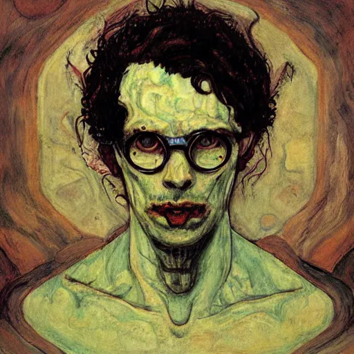 Image similar to portrait of cthulhu by greg rutkowski in the style of egon schiele