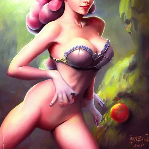 Prompt: An ultra realistic portrait painting of Princess Peach in the style of Frank Frazetta, 4k, Ultrarealistic, Highly Detailed, Dark Fantasy, Epic Lighting