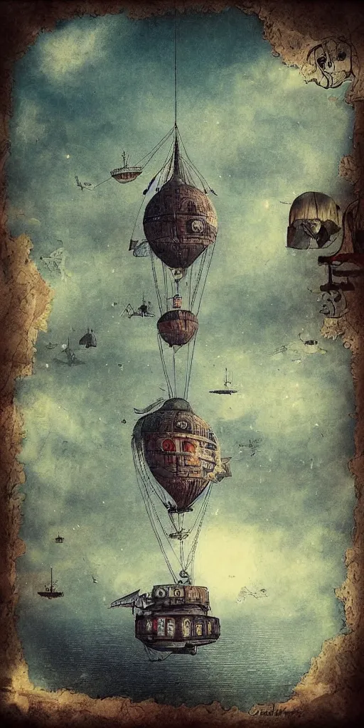 Image similar to a vintage living airship by alexander jansson