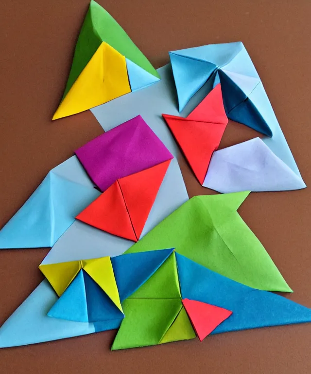 Prompt: origami landscape