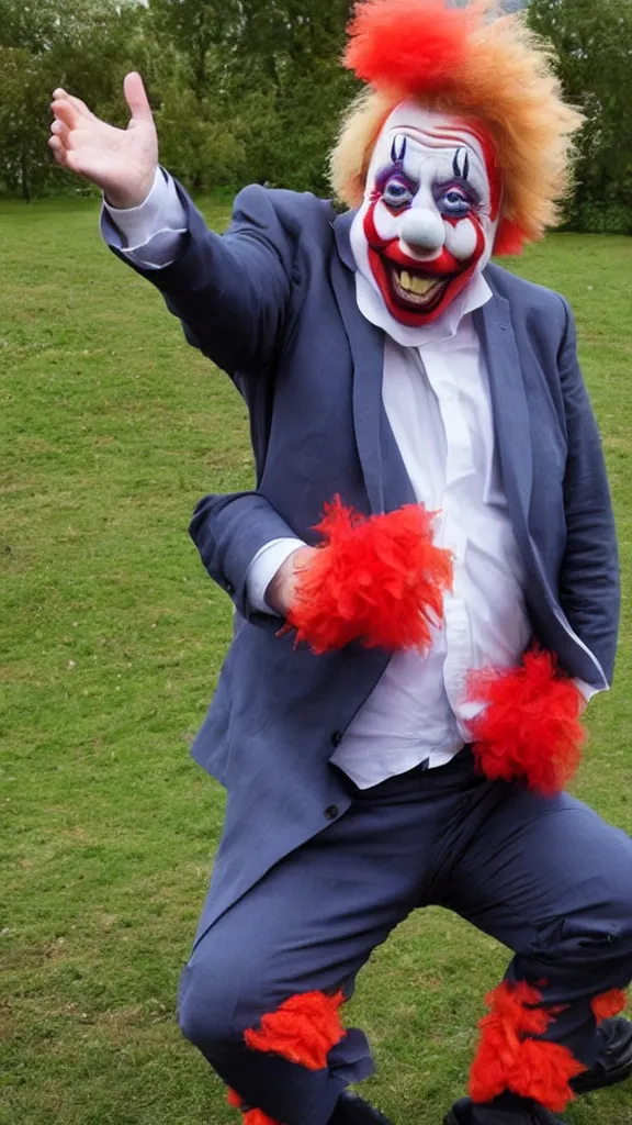 Image similar to boris johnson as a clown