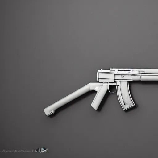 Prompt: Octane render of an AK-47 against a white background, 4k, ultra HD