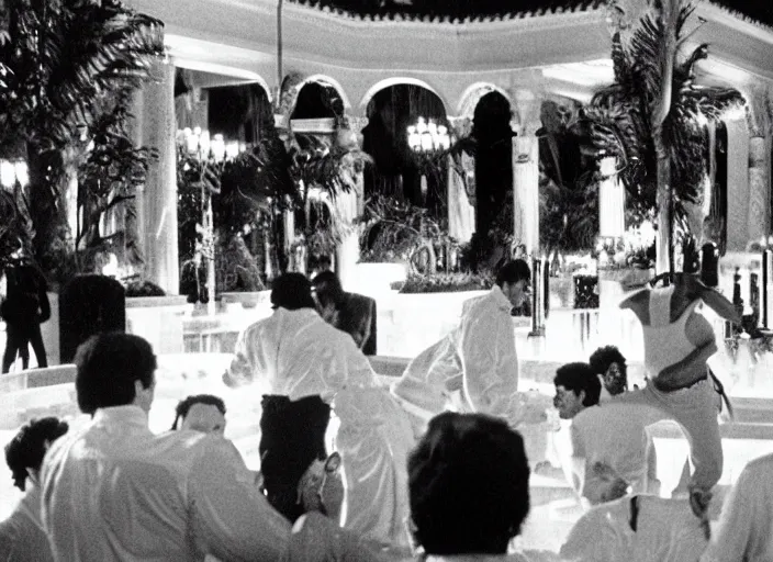 Image similar to cnn breaking news, mar a lago has been violently occupied by tony montana from the film scarface ( 1 9 8 3 )