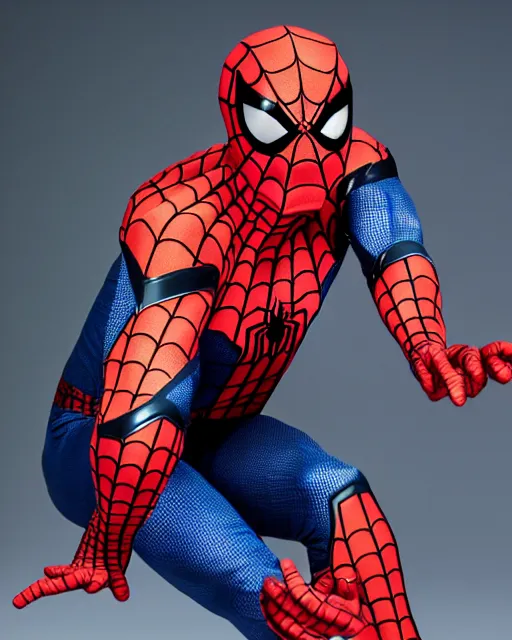 Image similar to spider - man created this suit to combat the hobgoblin the suit warps light and sound around it, rendering it invisible. clear translucent spiderman