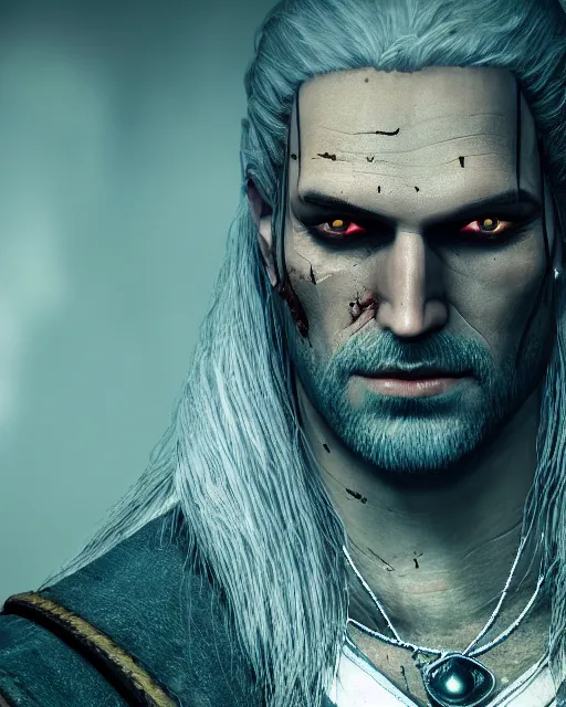 Image similar to portrait of the witcher, undead, shady, creepy, ultrarealistic, 8 k