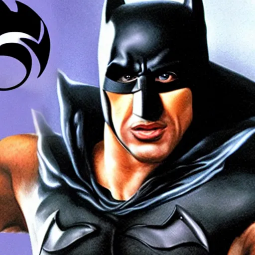 Prompt: Sylvester Stallone as Batman, photo realistic
